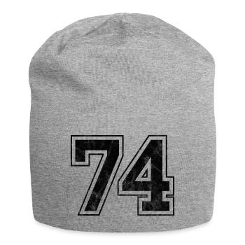 Anzahl 74 - Jersey-Beanie - Grau meliert - Vorne