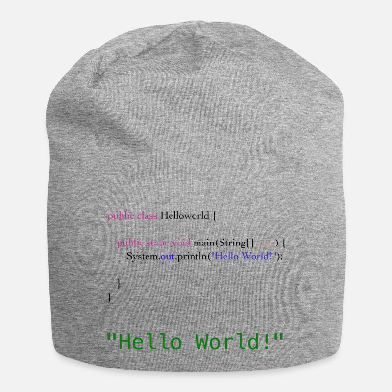 Hello World Code - Jersey-Beanie - Grau meliert