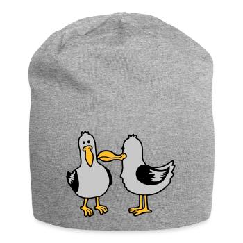 Freunde 2 lustige Möwen - Jersey-Beanie - Grau meliert - Vorne