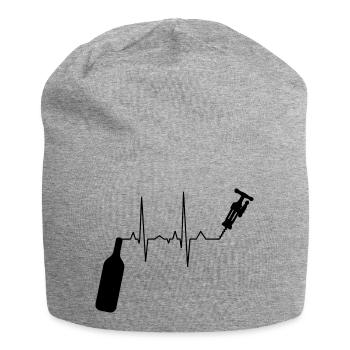 Wine Drinker Wine Winemaker Wine Lover Idea - Jersey Beanie - heather grey - Front