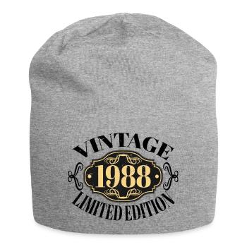 Jahrgang 1988 - 34 Jahre alt, Geschenk zum 34. Geburtstag - Jersey-Beanie - Grau meliert - Vorne
