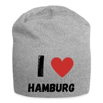 I Love Hamburg - Jersey-Beanie - Grau meliert - Vorne