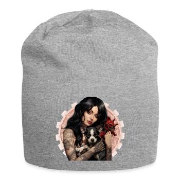Black Worn Dark Romantic Black Gothic - Jersey Beanie - heather grey - Front