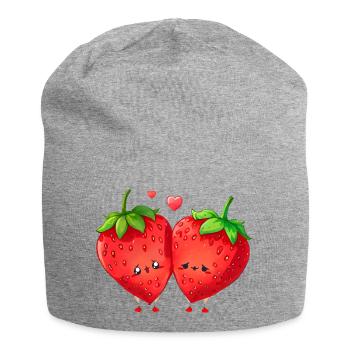 Erdbeere, ich kann keine Erdbeere haben - Jersey-Beanie - Grau meliert - Vorne