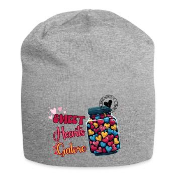 Pot de bonbons de coeurs - amoureux à gogo graphique - Bonnet en jersey - gris chiné - Devant