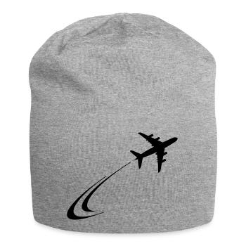L’avion s’envole - Bonnet en jersey - gris chiné - Devant