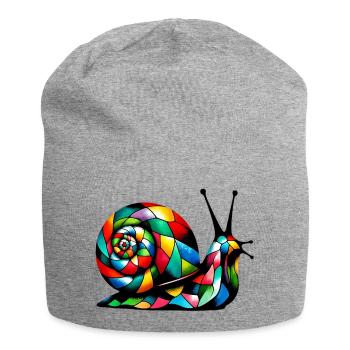 Harlequin Snail - Jersey Beanie - heather grey - Front