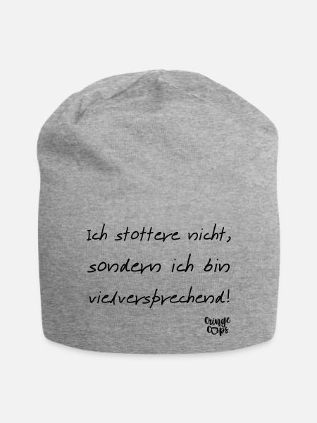 Ich stottere nicht - Jersey-Beanie - Grau meliert