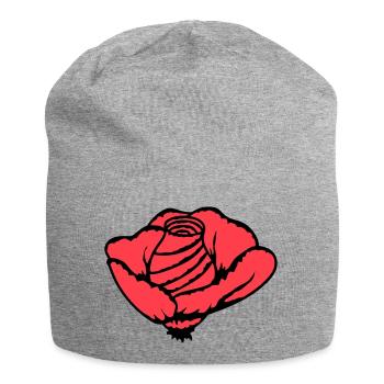 Jolie belle fleur de rose feuille roses romantique - Bonnet en jersey - gris chiné - Devant