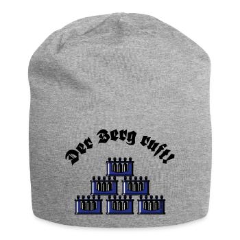 Der Berg Ruft! (Bier Bierkästen Bierkisten / Blau) - Jersey-Beanie - Grau meliert - Vorne