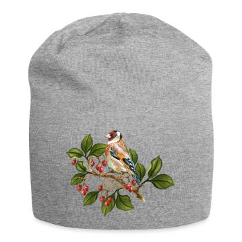 Bunter Vogel - Jersey-Beanie - Grau meliert - Vorne