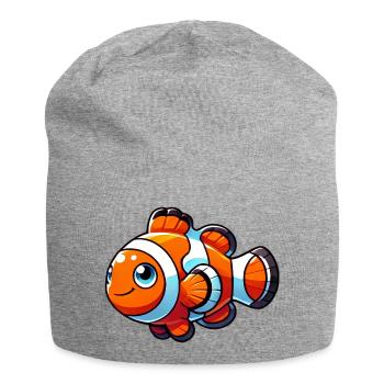 Poisson-clown - Bonnet en jersey - gris chiné - Devant
