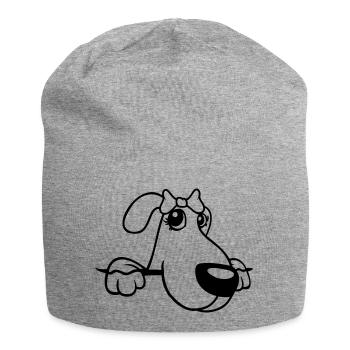 chien derrière le mur jolie dame arc femelle - Bonnet en jersey - gris chiné - Devant