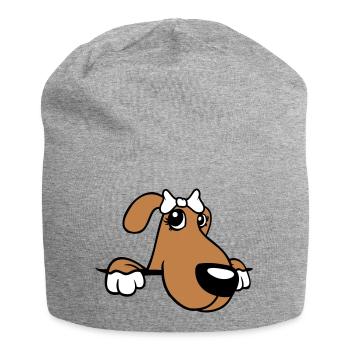 chien derrière le mur jolie dame arc femelle - Bonnet en jersey - gris chiné - Devant