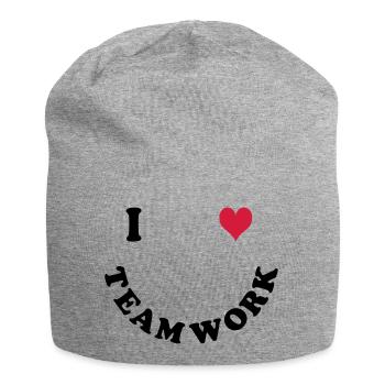 Ich liebe Teamwork - Jersey-Beanie - Grau meliert - Vorne