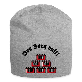 XDer Berg Ruft! (Bier Bierkästen Bierkisten / Rot) - Jersey-Beanie - Grau meliert - Vorne