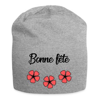 HAPPY BIRTHDAY. HEART. HAPPY MOTHER'S DAY. MOM. FEAST - Jersey Beanie - heather grey - Front