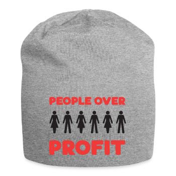 People Over Profit - Jersey Beanie - heather grey - Front