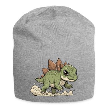 Cheerful Stegosaurus - Jersey Beanie - heather grey - Front