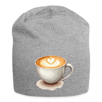 Cappuccino au café - Bonnet en jersey - gris chiné - Devant