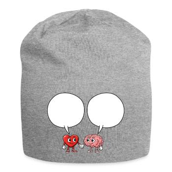 Herz_und_Gehirn_Sprechblase_Liebe - Bonnet en jersey - gris chiné - Devant
