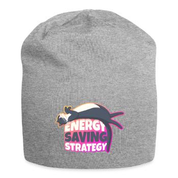Energy Saving Strategy Cat - Jersey Beanie - heather grey - Front