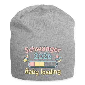 Schwanger 2026 Baby Loading Design - Jersey-Beanie - Grau meliert - Vorne