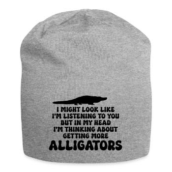 Alligator Reptile - Jersey Beanie - heather grey - Front