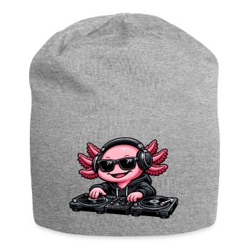Axolotl Beats – Cute Axolotl as a DJ - Jersey Beanie - heather grey - Front
