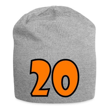 20. 20. JAHRESTAG. 20-JÄHRIGES JUBILÄUM. 20 JAHRE. - Jersey-Beanie - Grau meliert - Vorne