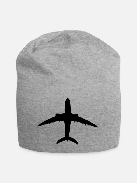 Flugzeug - Jersey-Beanie - Grau meliert