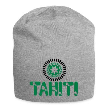 polynesische Tätowierung Tiara Tahiti Karte - Jersey-Beanie - Grau meliert - Vorne