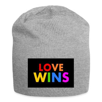 Love wins - Jersey Beanie - heather grey - Front