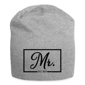 Mr. Est. 2023 Fiançailles pour la fête de mariage du marié - Bonnet en jersey - gris chiné - Devant