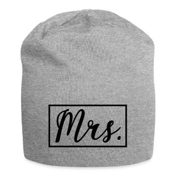 Mrs. Matching Paar Verlobung Hochzeit Flitterwochen - Jersey-Beanie - Grau meliert - Vorne