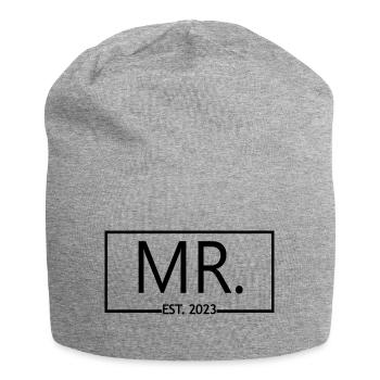 M. Est. 2023 Fiançailles pour la fête de mariage du marié - Bonnet en jersey - gris chiné - Devant