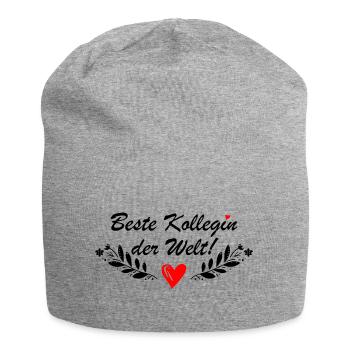 Beste Kollegin der Welt Herz - Jersey-Beanie - Grau meliert - Vorne