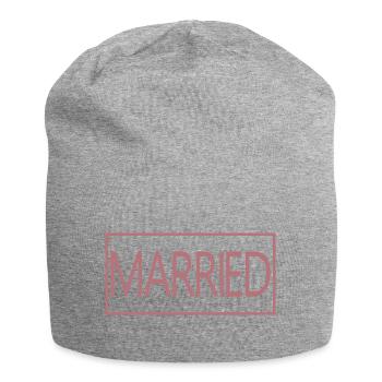 Couple marié assorti Hommes & Femmes Jour de mariage - Bonnet en jersey - gris chiné - Devant