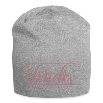 Bride Matching Couple Engagement Wedding Honeymoon - Jersey Beanie - heather grey - Front