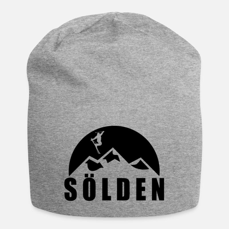 Sölden Skiurlaub - Jersey-Beanie - Grau meliert