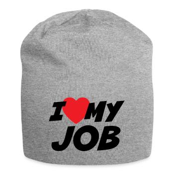 I Love my Job - Jersey Beanie - heather grey - Front