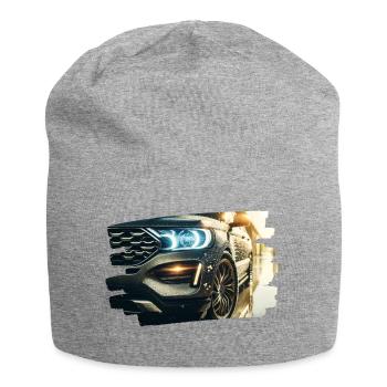Modern luxury car in the rain reflection - Jersey Beanie - heather grey - Front