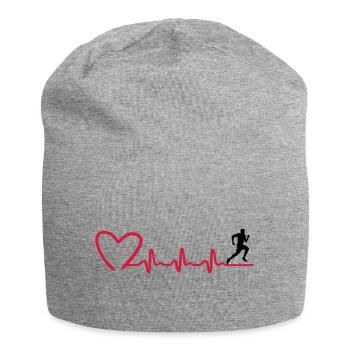 Läufer und EKG Herzfrequenz, Laufen - Jersey-Beanie - Grau meliert - Vorne