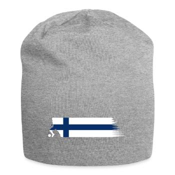 Finland Flag - Football National Team - Jersey Beanie - heather grey - Front