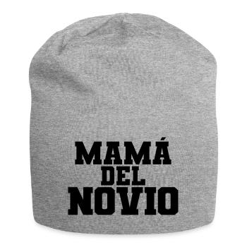 Mama del Novio Groom's Mother Wedding Gift - Jersey Beanie - heather grey - Front