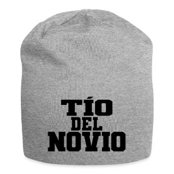 Tio del Novio Groom's Uncle Men Wedding Gift - Jersey Beanie - heather grey - Front