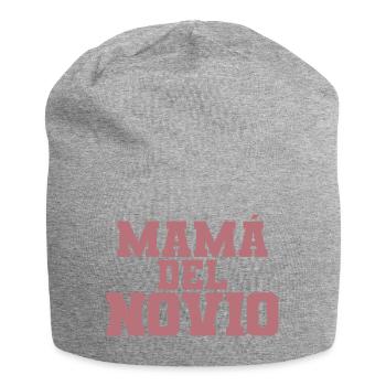 Mama del Novio Groom's Mother Wedding Gift - Jersey Beanie - heather grey - Front