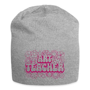 Mandala-Blumen-Lehrerin Kunstlehrerin - Jersey-Beanie - Grau meliert - Vorne