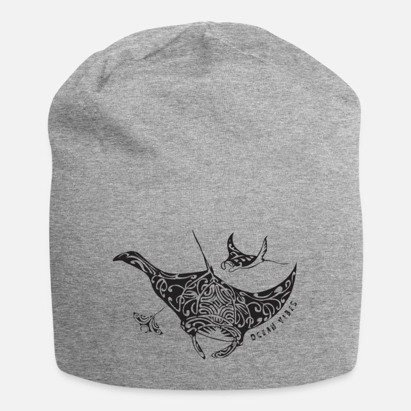 Ray - Désir de mer, cadeau, vacances, plongée - Bonnet en jersey - gris chiné