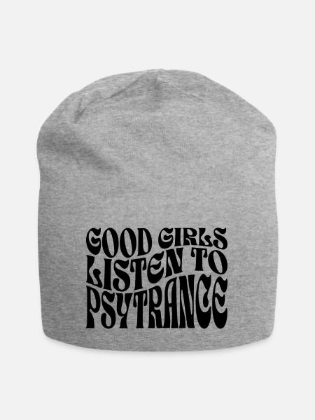 Mädchen hören Psytrance-Musik - Jersey-Beanie - Grau meliert